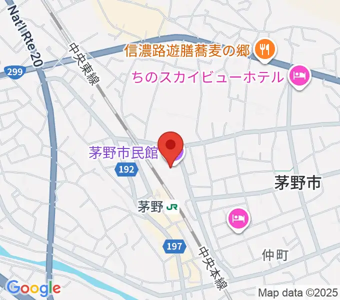 茅野市民館の地図