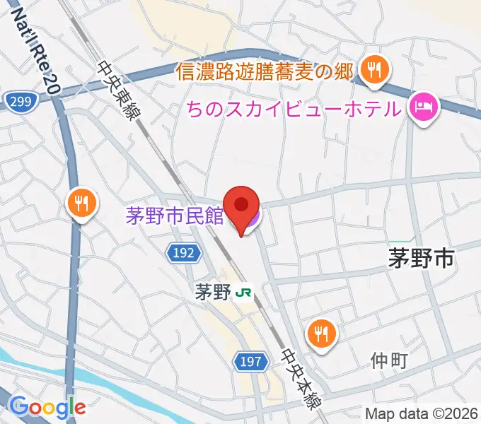 茅野市民館の地図