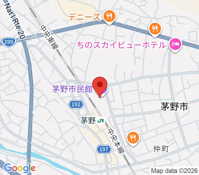 茅野市民館の地図