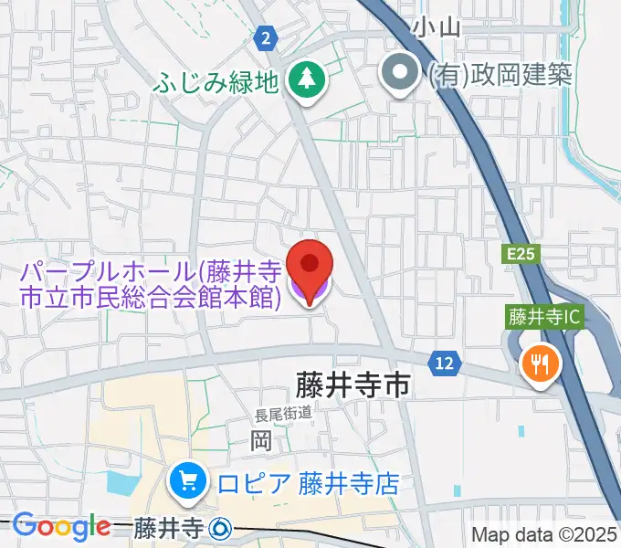 藤井寺市立市民総合会館パープルホールの地図