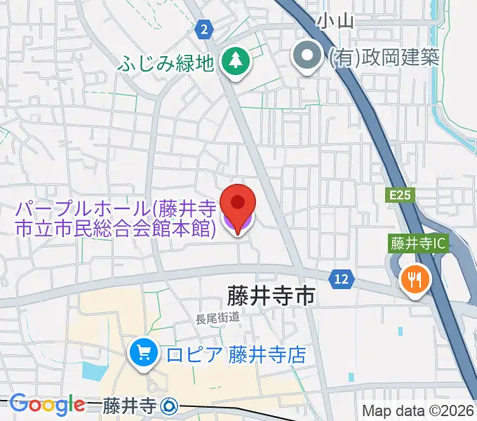 藤井寺市立市民総合会館パープルホールの地図