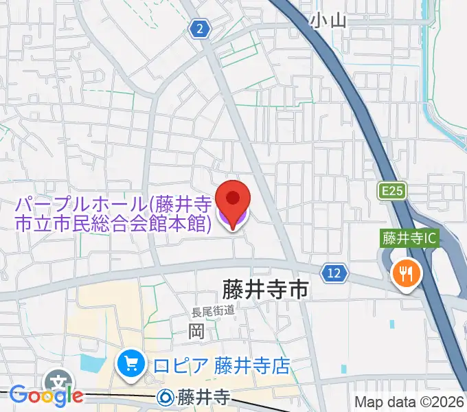 藤井寺市立市民総合会館パープルホールの地図