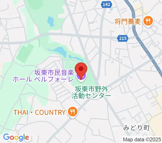 坂東市民音楽ホール ベルフォーレの地図