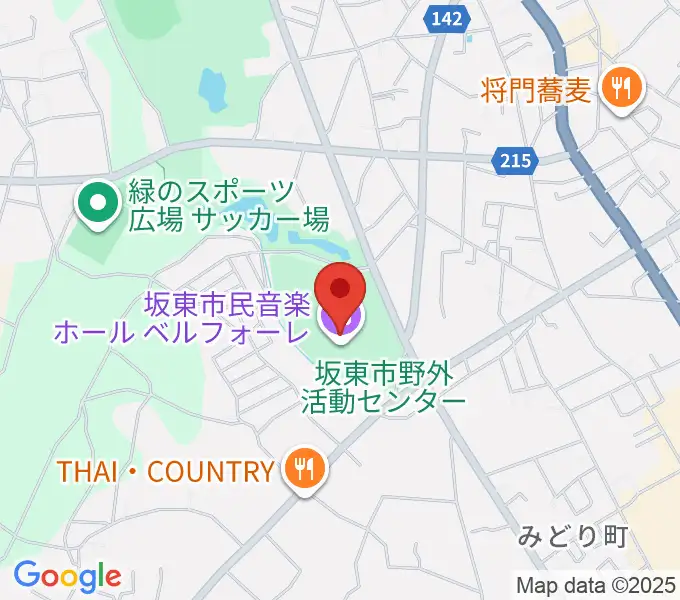 坂東市民音楽ホール ベルフォーレの地図