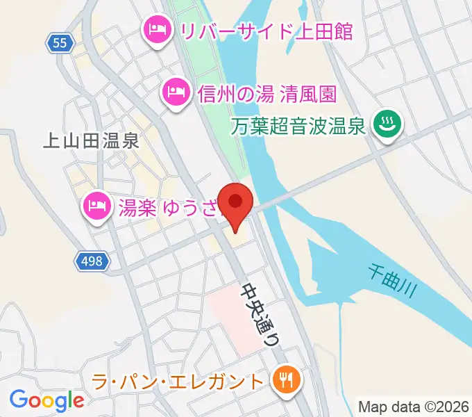 上山田文化会館の地図