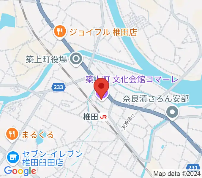 築上町文化会館コマーレの地図