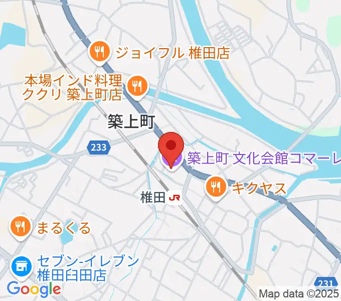 築上町文化会館コマーレの地図