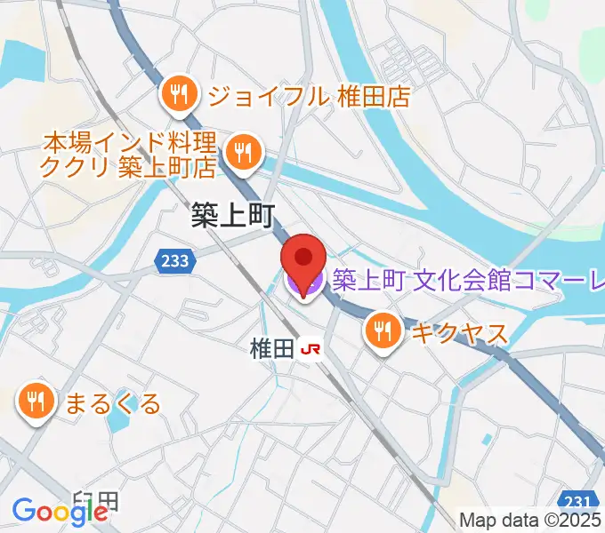 築上町文化会館コマーレの地図