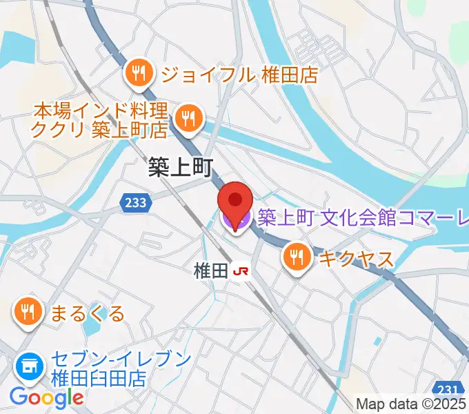 築上町文化会館コマーレの地図