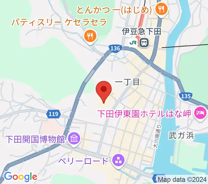 下田市民文化会館の地図