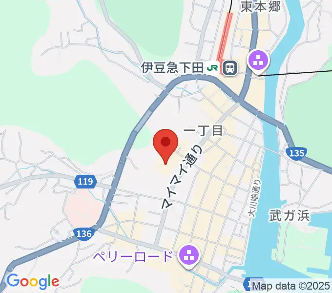 下田市民文化会館の地図