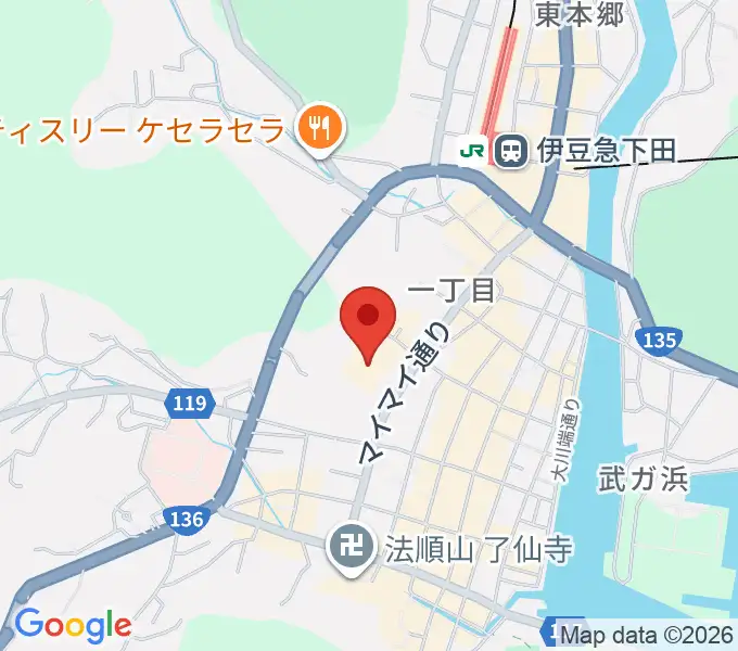 下田市民文化会館の地図