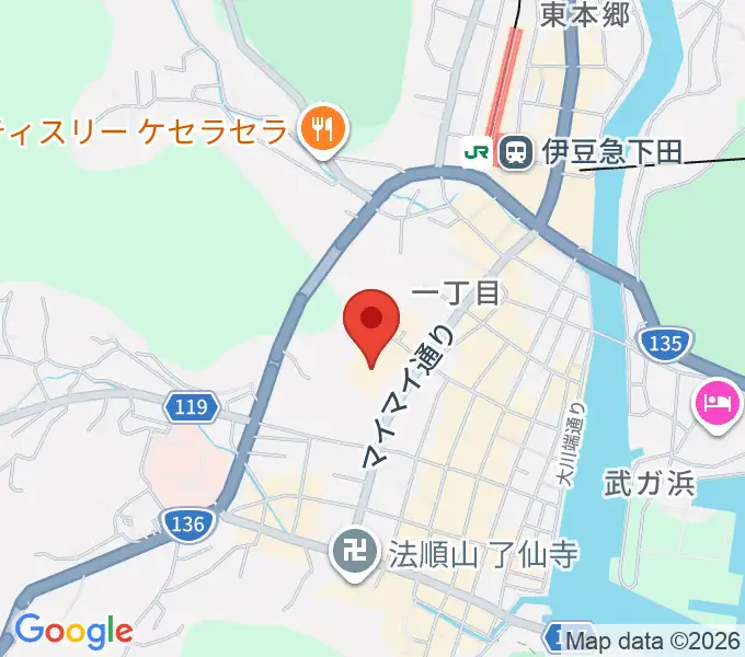 下田市民文化会館の地図