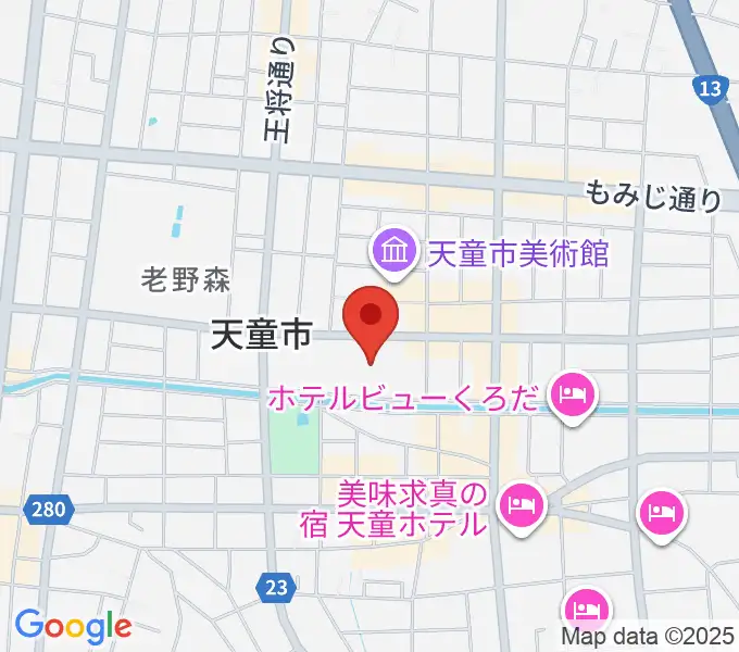 天童市市民文化会館の地図