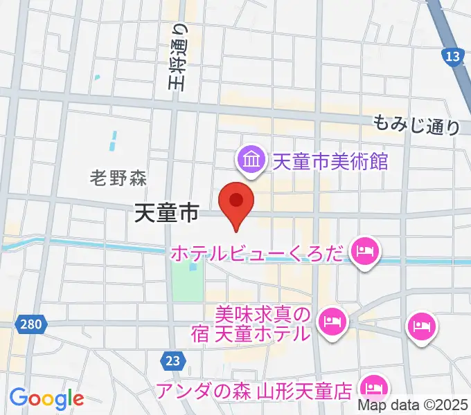 天童市市民文化会館の地図