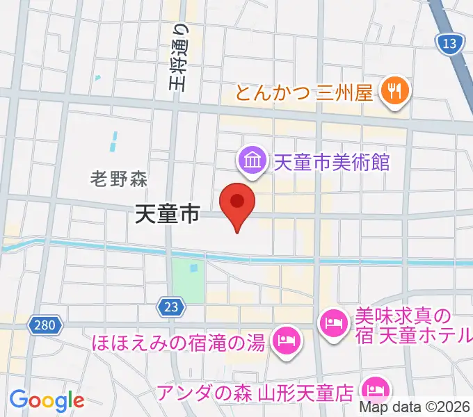 天童市市民文化会館の地図