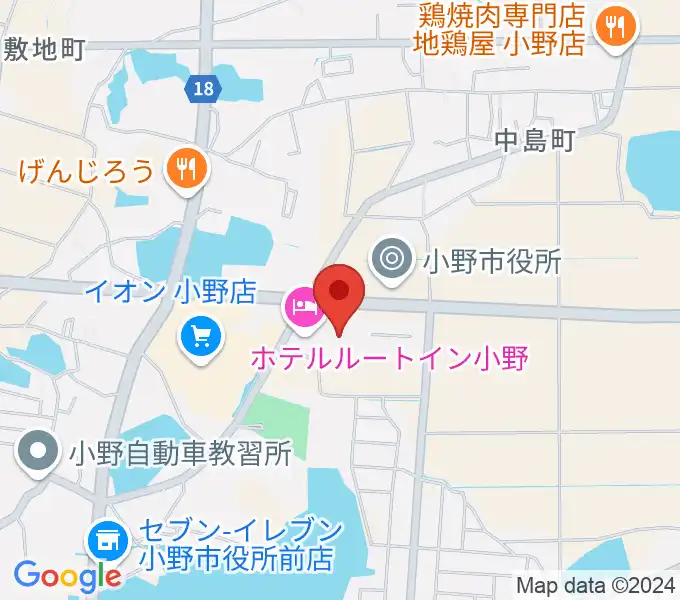 小野市うるおい交流館エクラの地図