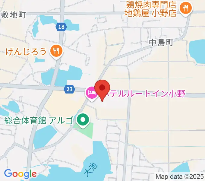 小野市うるおい交流館エクラの地図