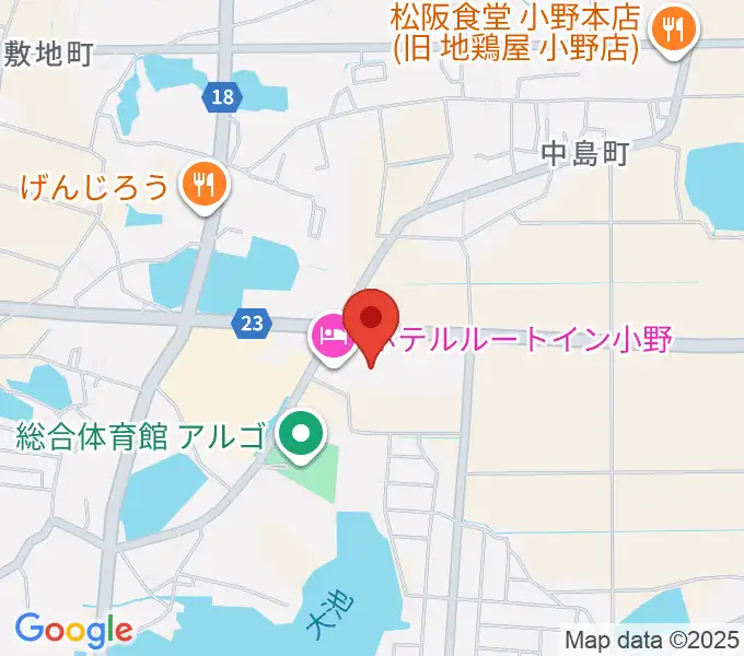 小野市うるおい交流館エクラの地図