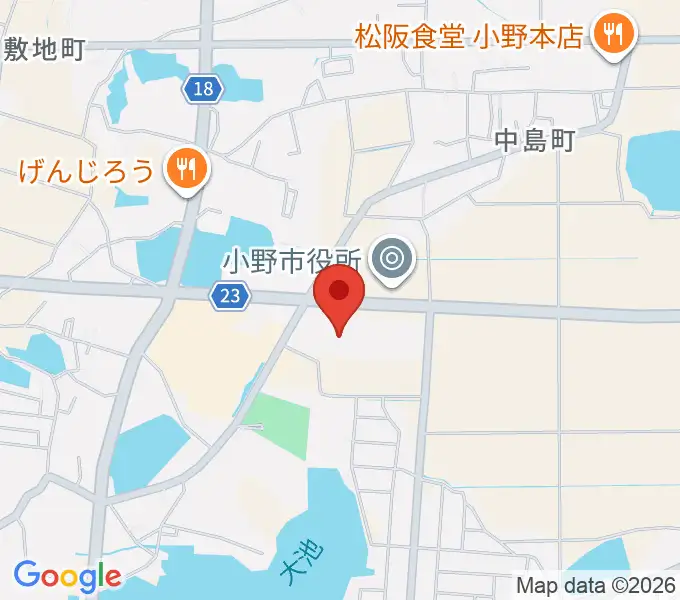 小野市うるおい交流館エクラの地図