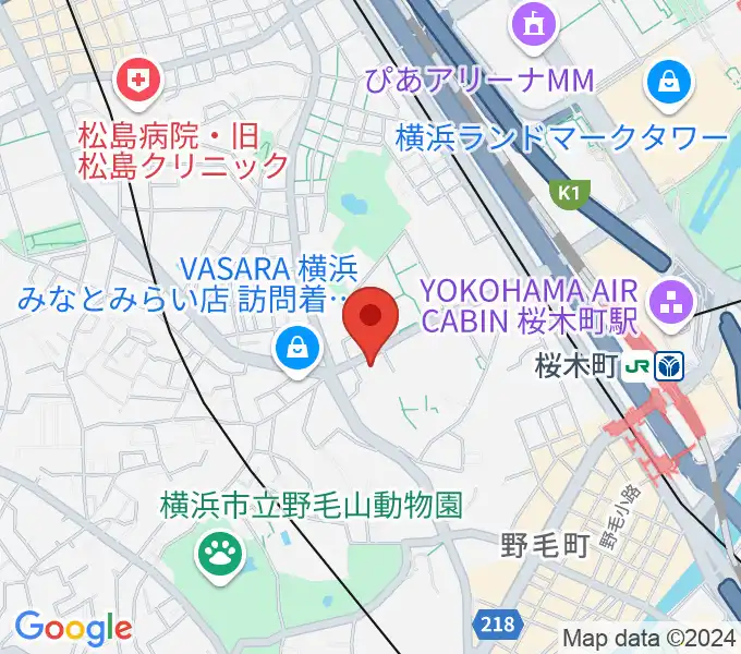 横浜市教育会館の地図