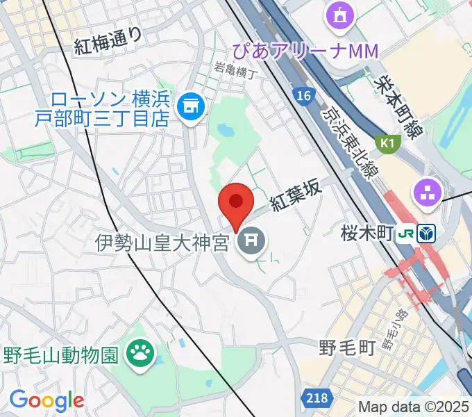 横浜市教育会館の地図