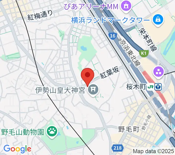 横浜市教育会館の地図