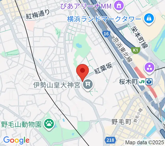 横浜市教育会館の地図