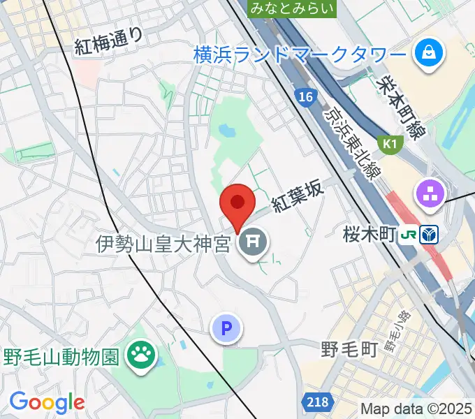 横浜市教育会館の地図