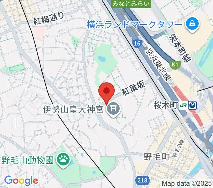 横浜市教育会館の地図