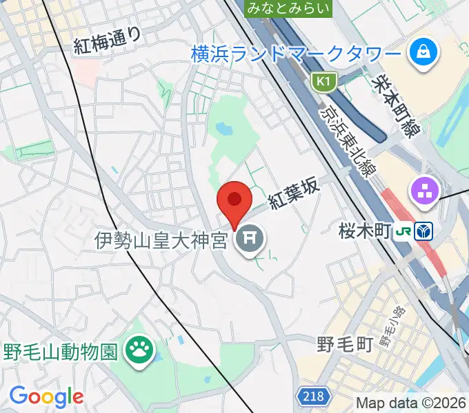 横浜市教育会館の地図