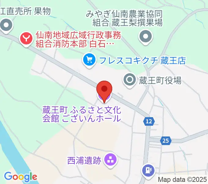 蔵王町ふるさと文化会館 ございんホールの地図