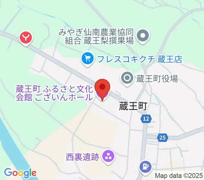 蔵王町ふるさと文化会館 ございんホールの地図