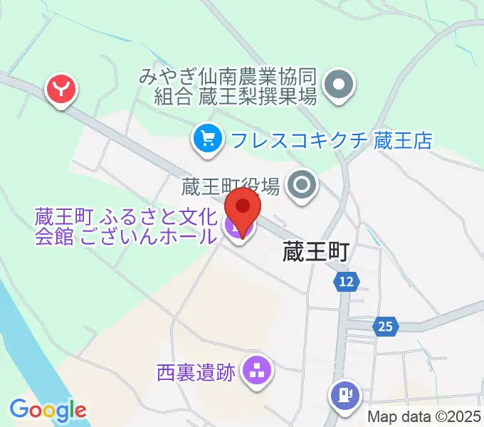 蔵王町ふるさと文化会館 ございんホールの地図