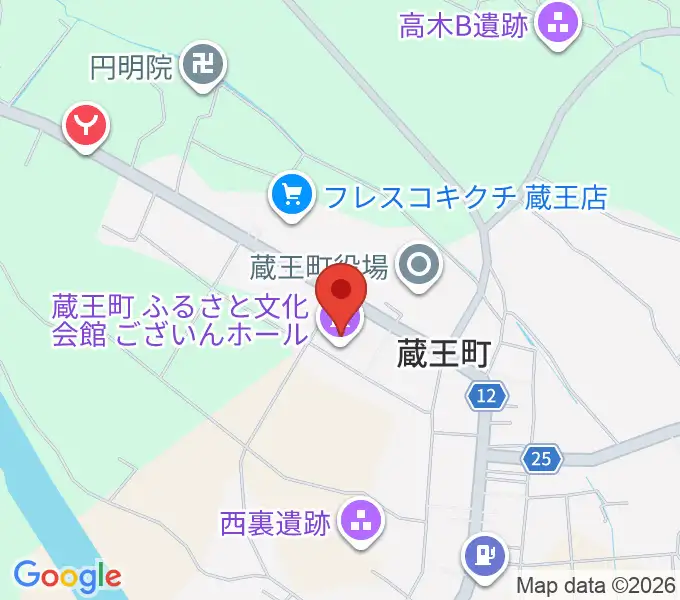 蔵王町ふるさと文化会館 ございんホールの地図