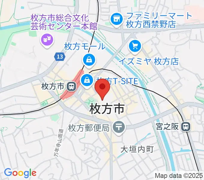 枚方市市民会館の地図