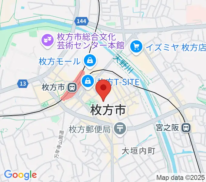 枚方市市民会館の地図
