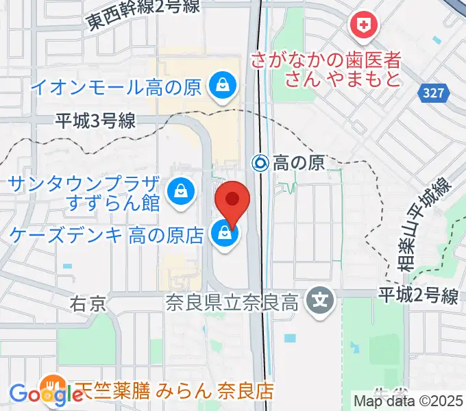 奈良市北部会館 市民文化ホールの地図