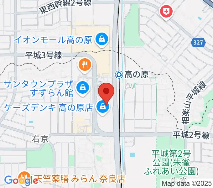 奈良市北部会館 市民文化ホールの地図