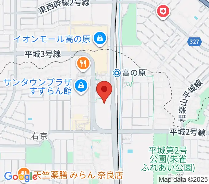奈良市北部会館 市民文化ホールの地図