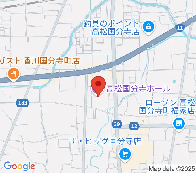 高松国分寺ホールの地図