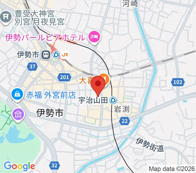 シンフォニアテクノロジー響ホール伊勢の地図