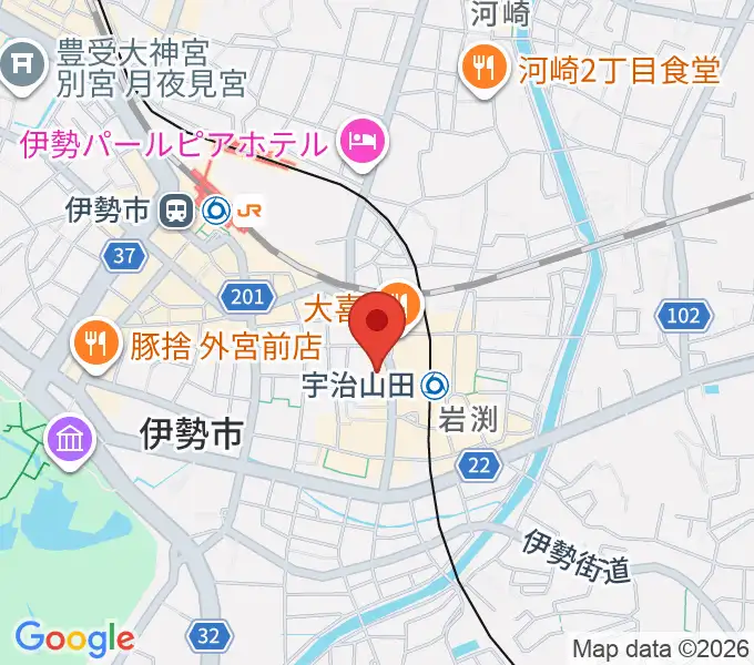 シンフォニアテクノロジー響ホール伊勢の地図