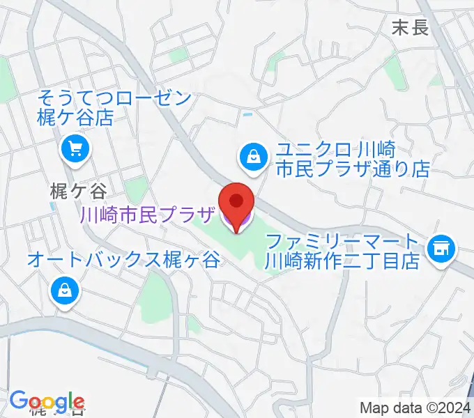 川崎市民プラザの地図