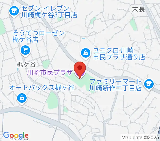 川崎市民プラザの地図