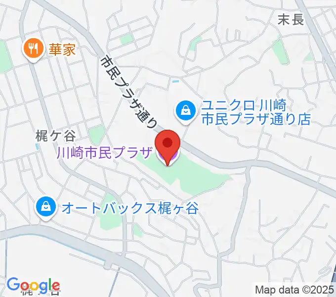 川崎市民プラザの地図