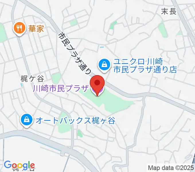 川崎市民プラザの地図