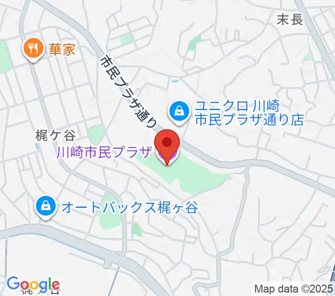 川崎市民プラザの地図