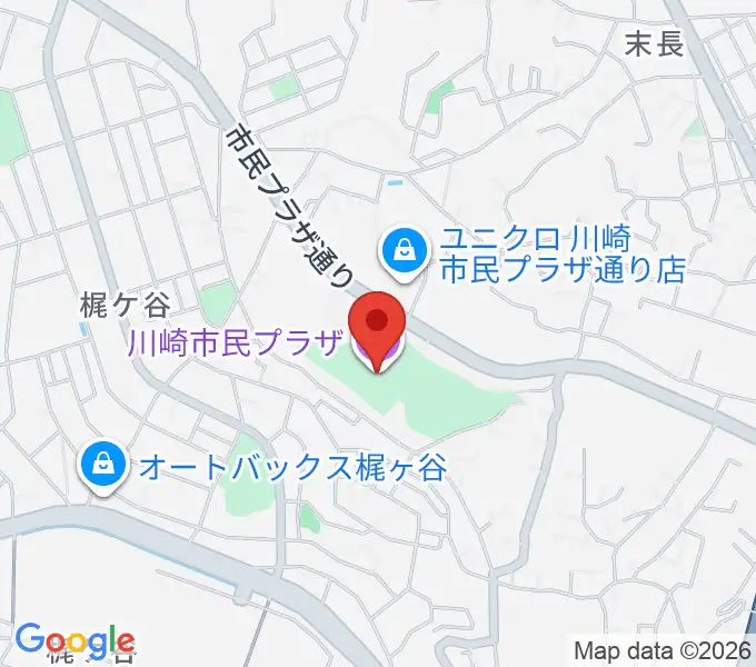 川崎市民プラザの地図