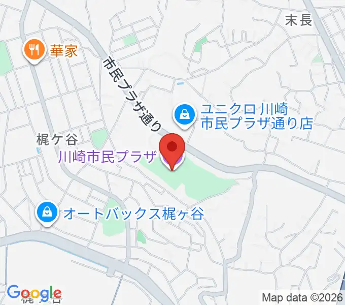 川崎市民プラザの地図
